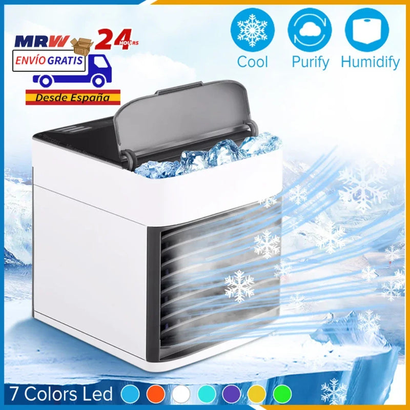Mini Ar Condicionado Portátil Usb Umidificador Climatizador Cor Branco 110v/220v